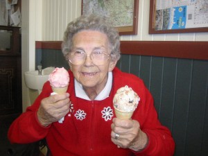 Mom with our favorite treat